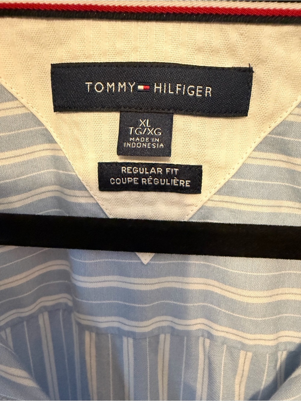 Tommy Hilfiger Light Blue and White Striped Button-Down Shirt - Picture 10 of 11